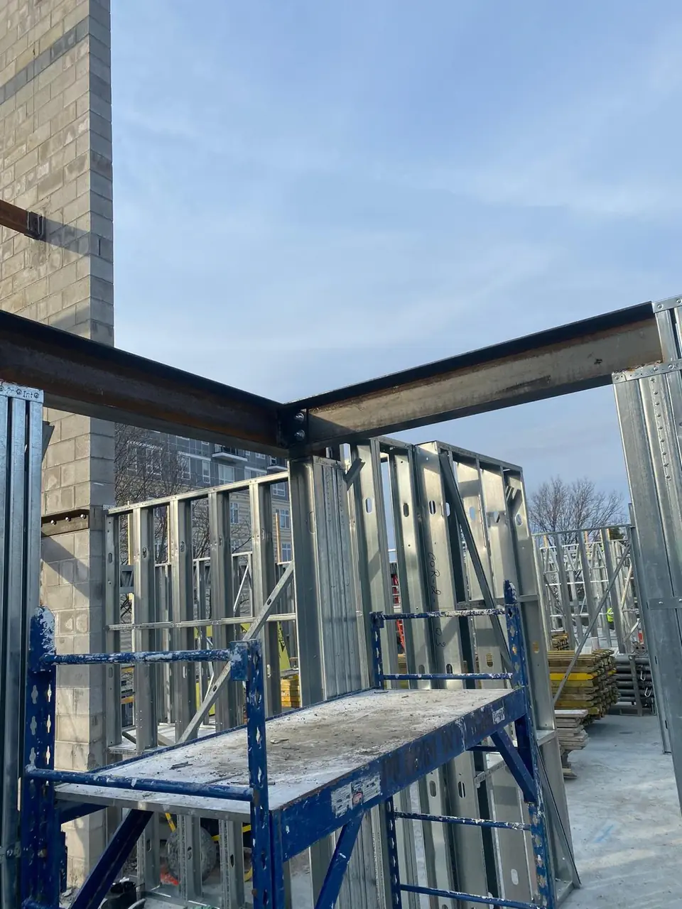 Structural steel column installation